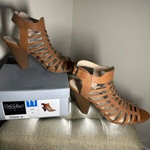 Moschino Women's Tan Strappy Heeled Sandals